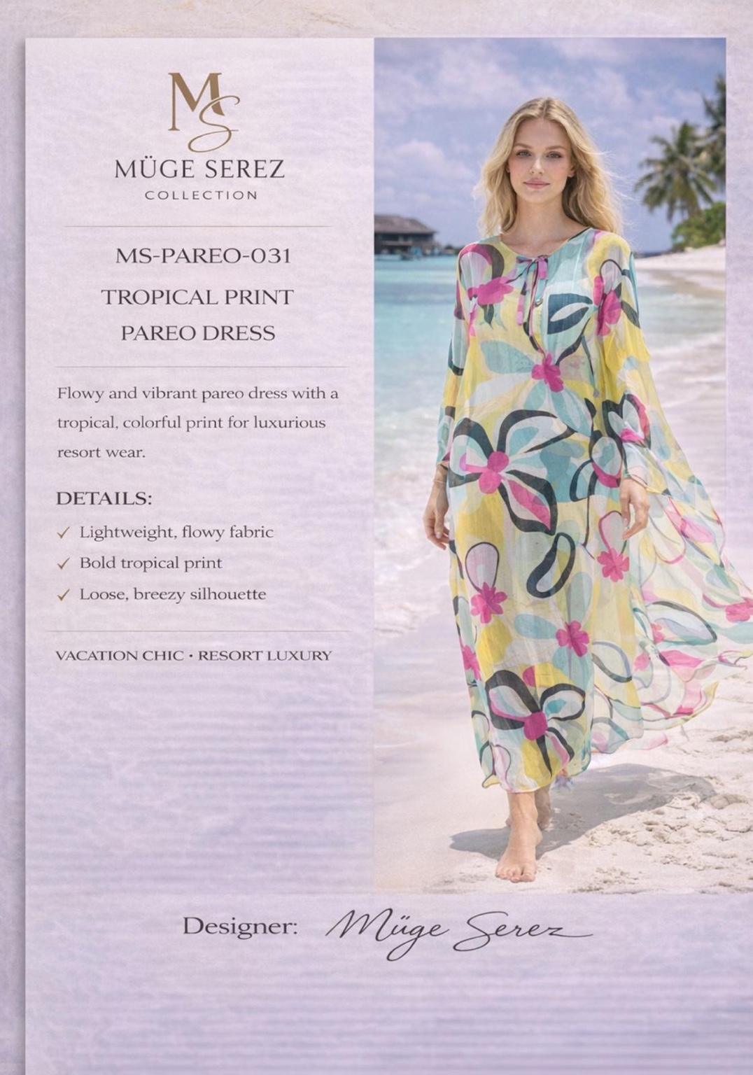 MS-PAREO-031 · Tropical Print Pareo Dress